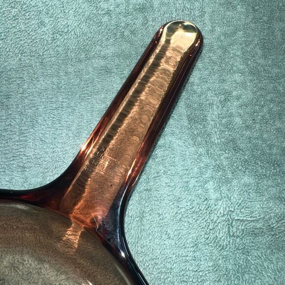 Corning Ware Vision Ware 7” Waffle Bottom Frying Pan Skillet Amber Glass FRANCE - Picture 4 of 7